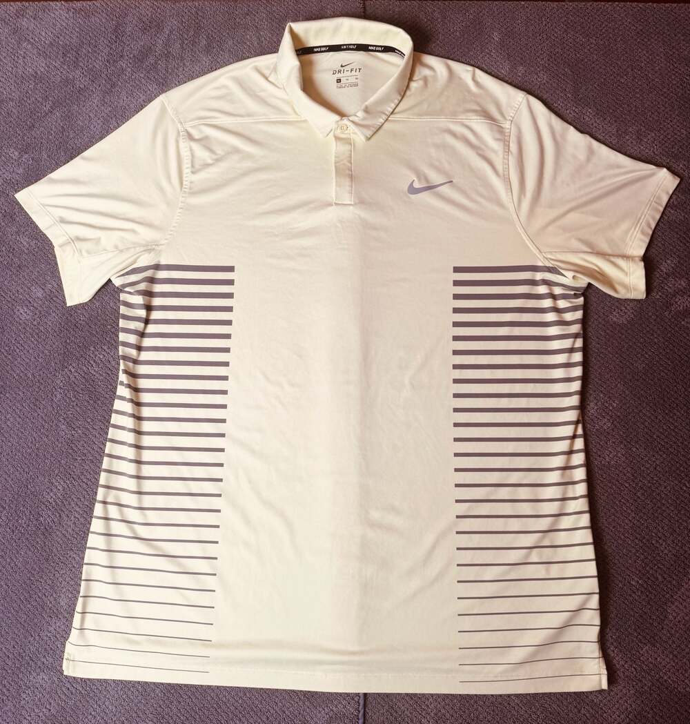 Nike Golf Dri-Fit Striped Short Sleeve Polo Shirt Men's XL  Yellow 1176